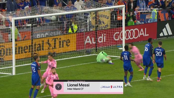 梅西制造1300球并完成助攻帽子戏法当选最佳球员
本场比赛最佳球员：梅西！梅西制