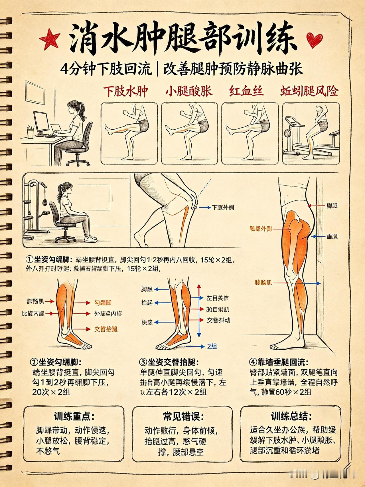 久坐腿肿必救❗️4分钟工位消肿｜改善下肢水肿、预防静脉曲张

有没有久坐一整天的