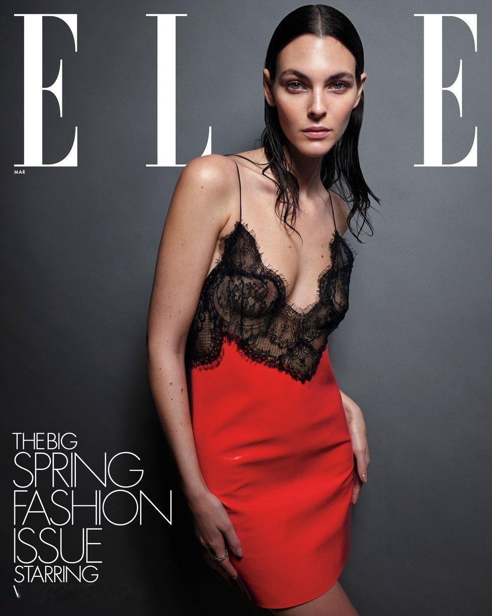 超模Vittoria Ceretti 亮相美版ELLE 三月刊封面，身穿古驰20