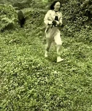 “无知者无畏？”女子和家里人上山干活，遇到了一只野猪妈妈带着孩子出来找食物，女子