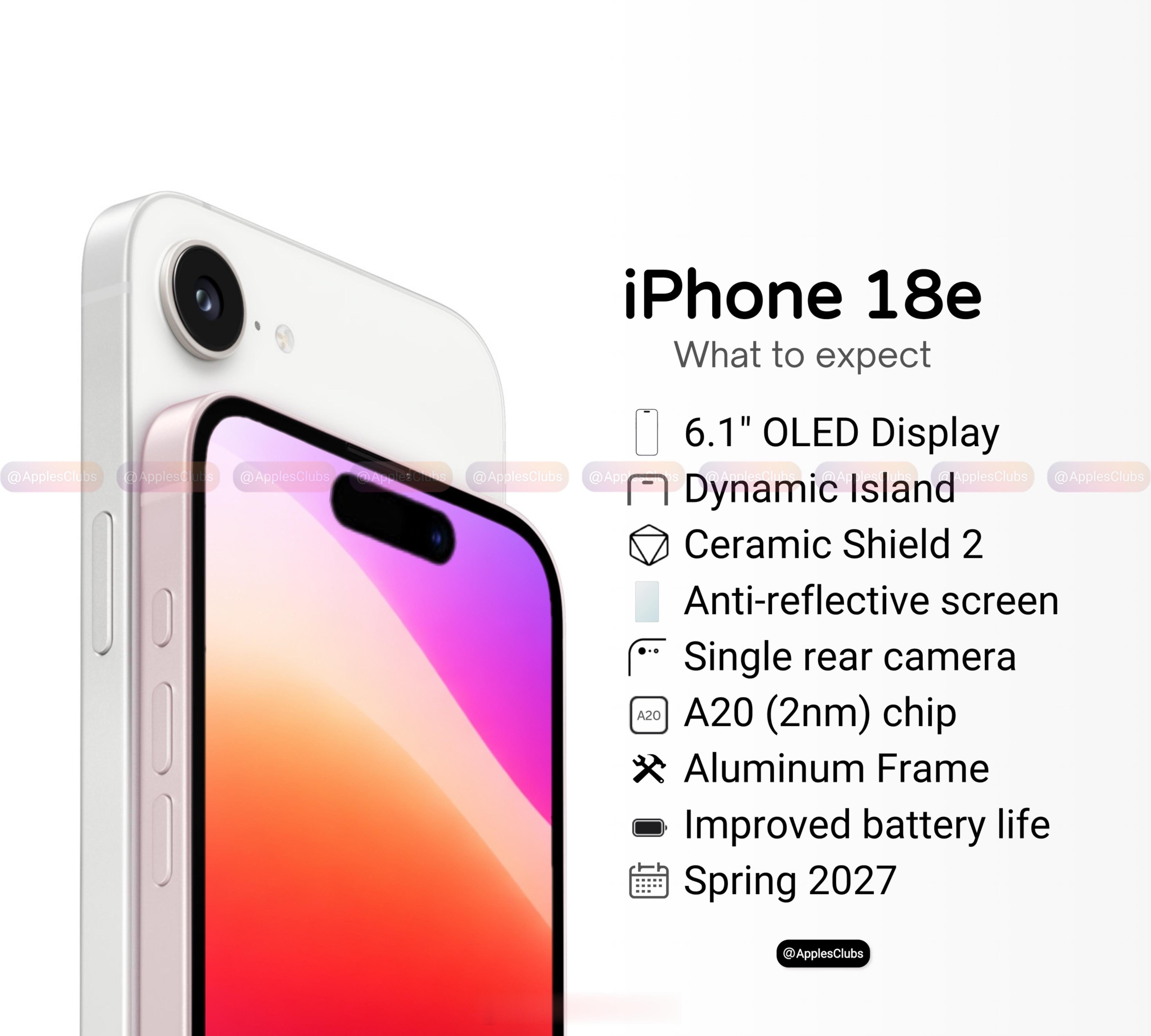 iPhone18e曝光依旧还是 60Hz 屏，唯一有点大变化的就是刘海屏换成灵动