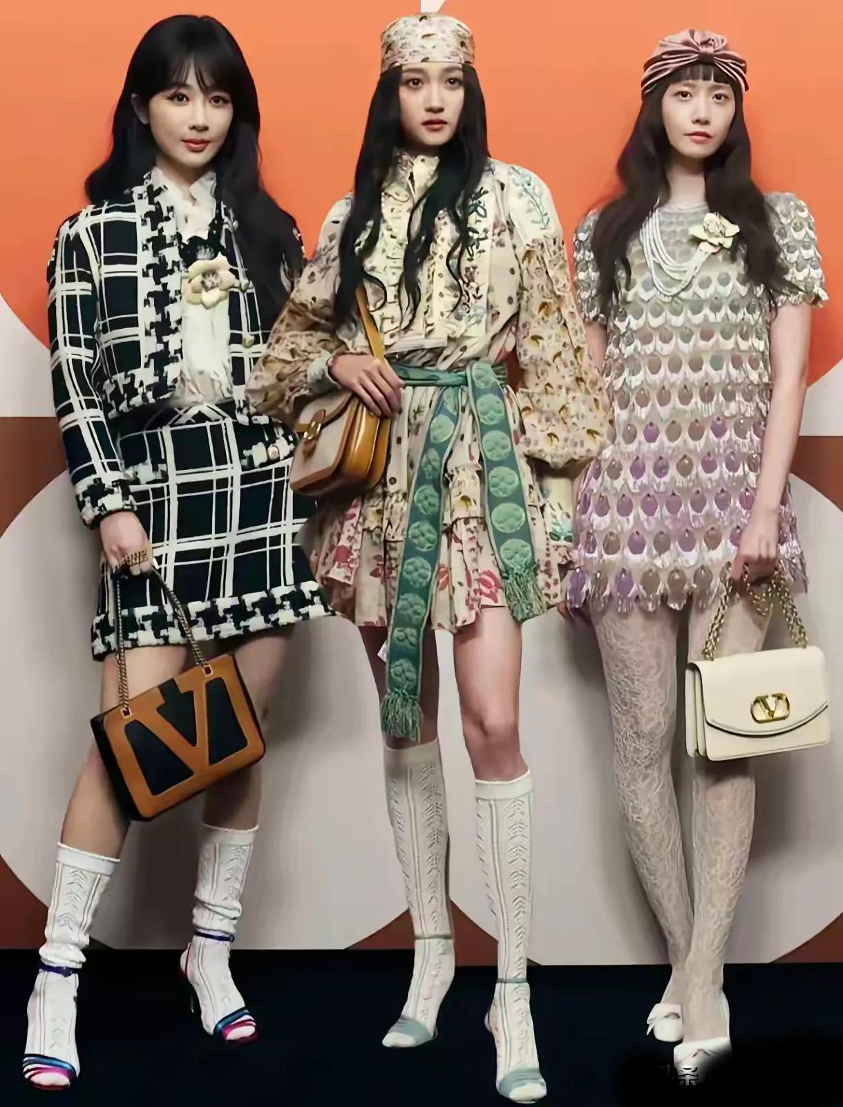 我很好奇，难道现在的审美，又回到了50年代了吗？

三大美女同台亮相，都是肤白貌