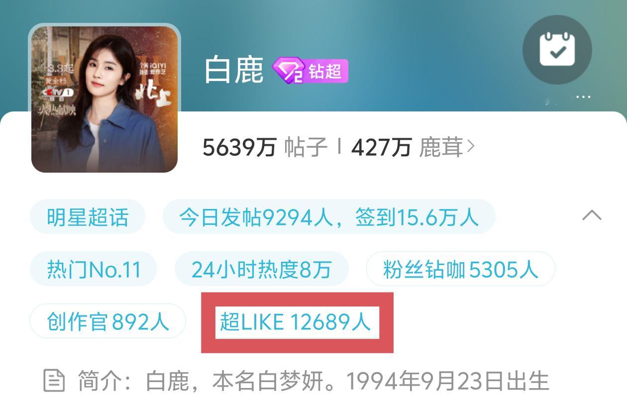 白鹿[超话]🦌白鹿北上 🦌白鹿夏凤华 超like你在哪～快回家吧！ ​​​