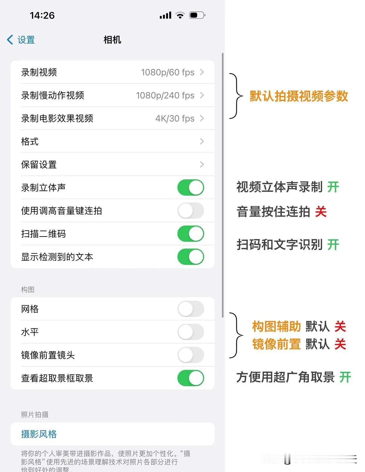 iPhone15ProMax的相机原厂设置
如果调整完相机实在不是怎么恢复原来的