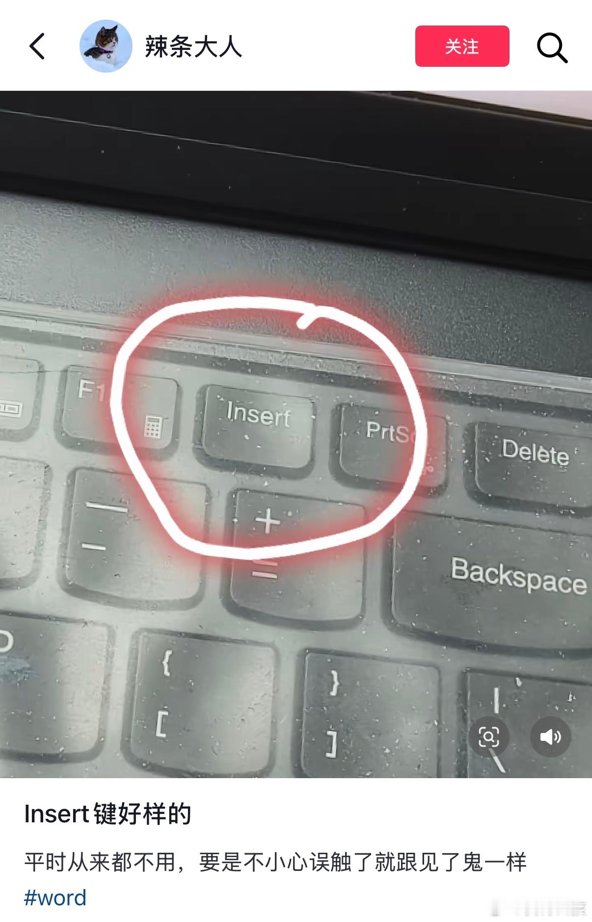 键盘insert键也太会添乱了 ​​​