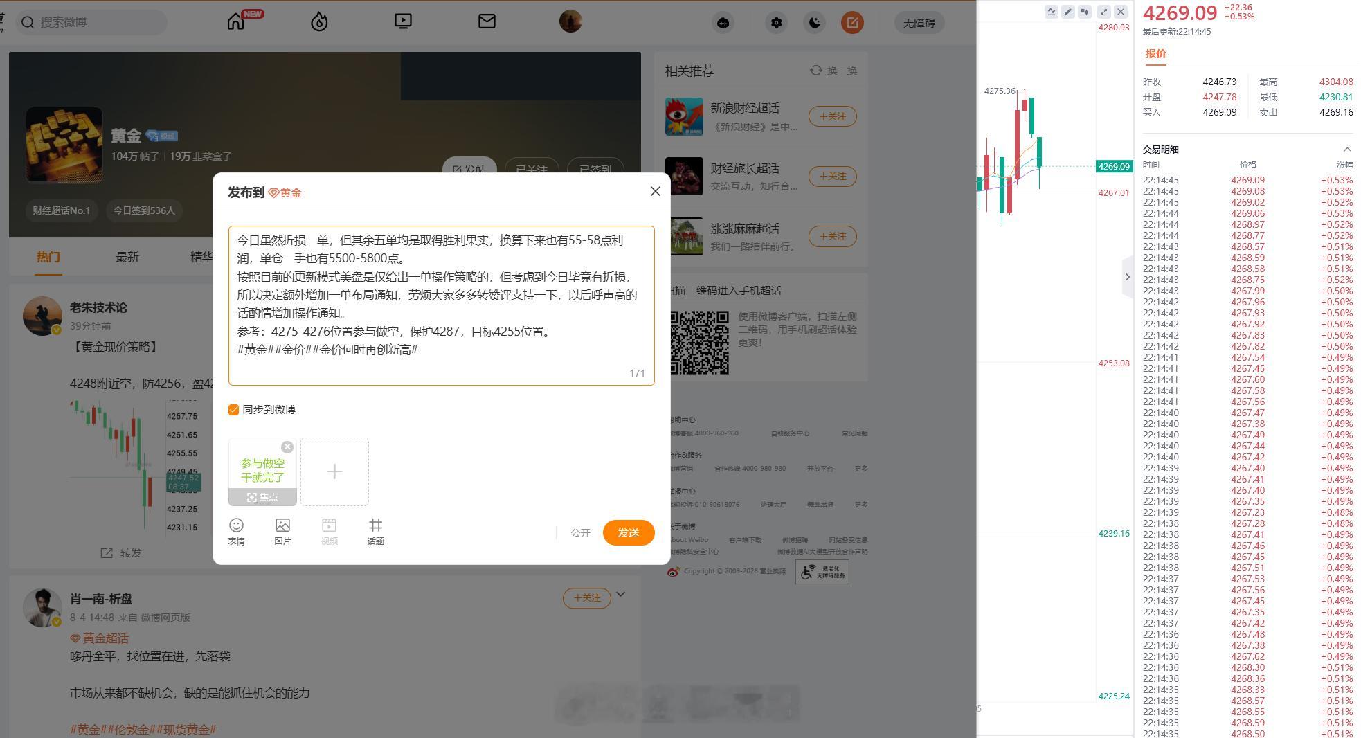 计划加多一单布局操作的，结果编辑文案时错过了，真是诠释了手慢就无黄金金价