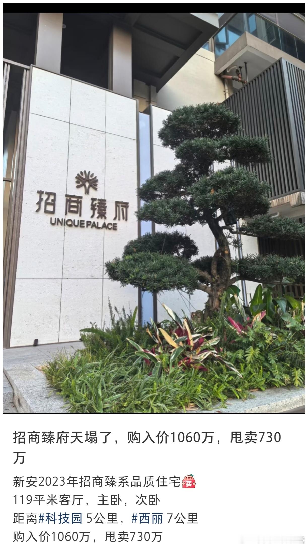 招商臻府，账面能亏300多万？