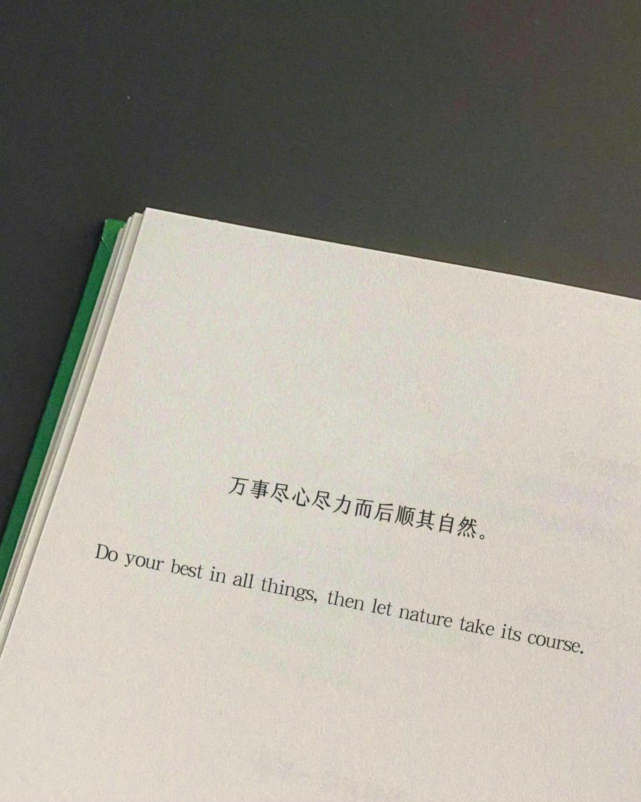 万事尽心尽力而后顺其自然