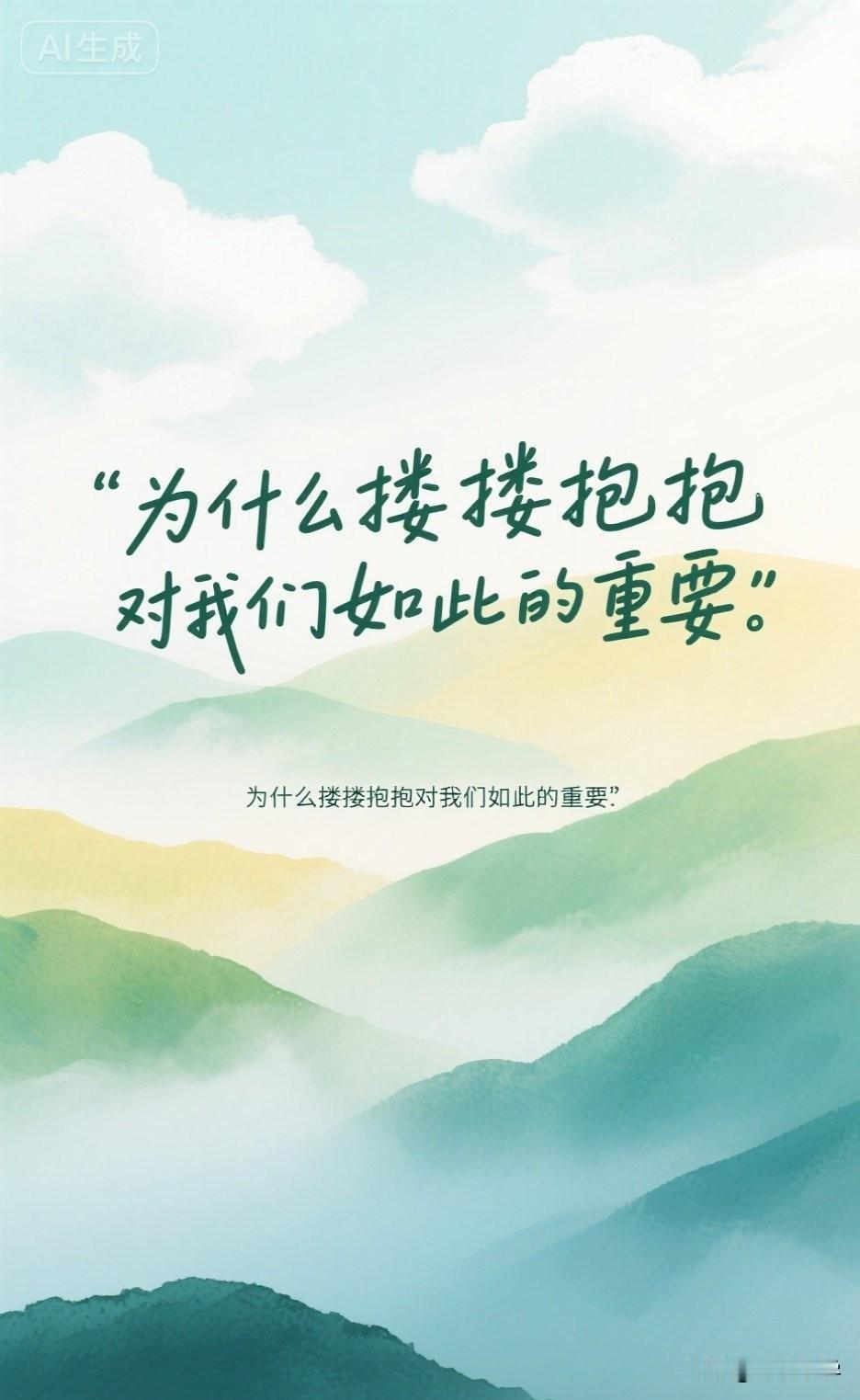 为什么搂搂抱抱对我们如此的重要N

心理学家说：“皮肤是最大的性器官，而拥抱，是