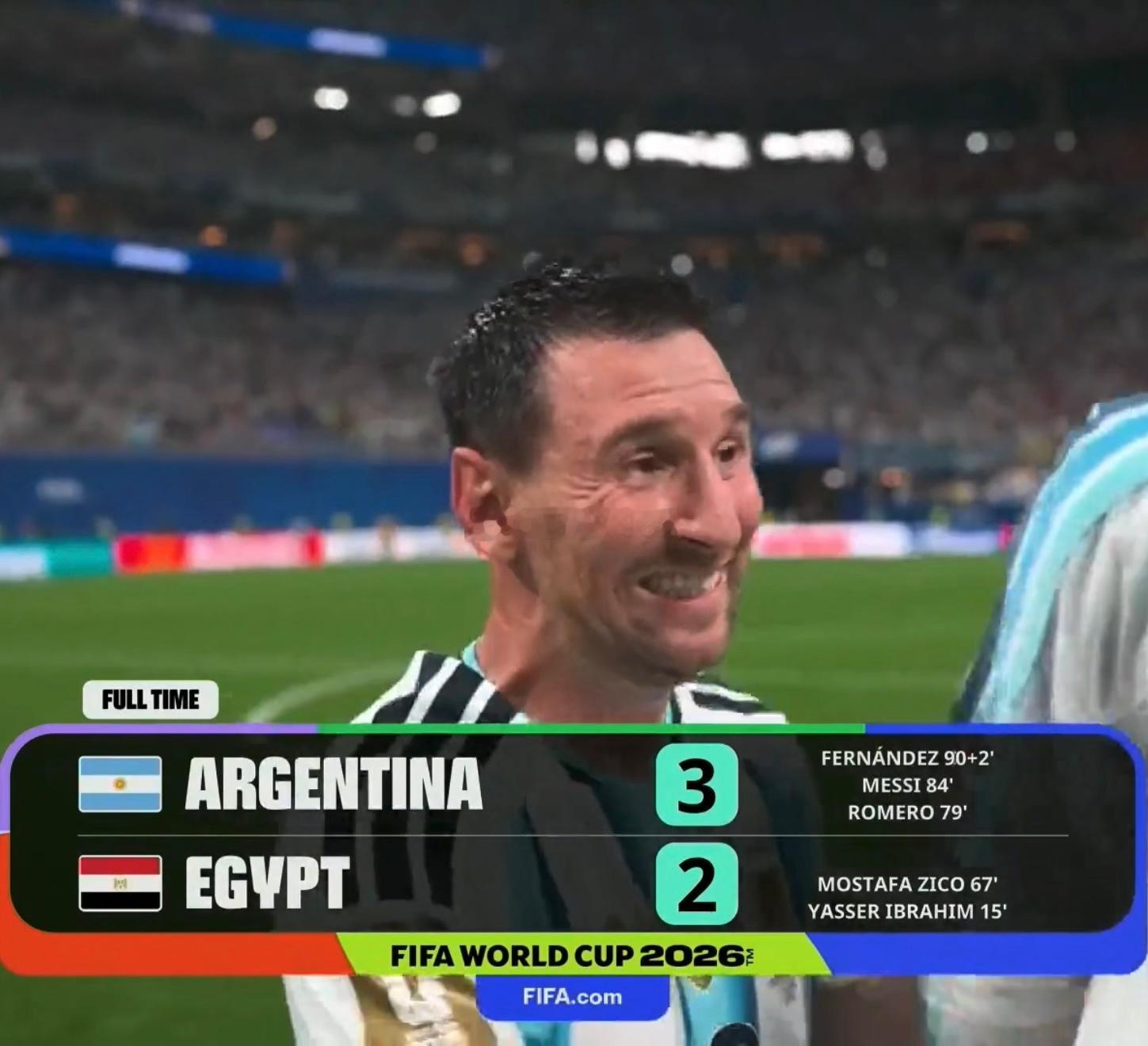 美加墨世界杯结束，冠军🏆颁给阿根廷🇦🇷和梅西就好，成功卫冕～阿根廷3比2埃