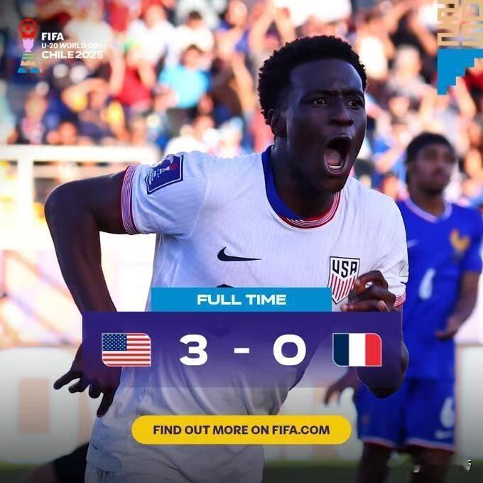 美中不足成为历史，美国U20男足3-0大胜法国提前出线！

在U20世界杯小组赛