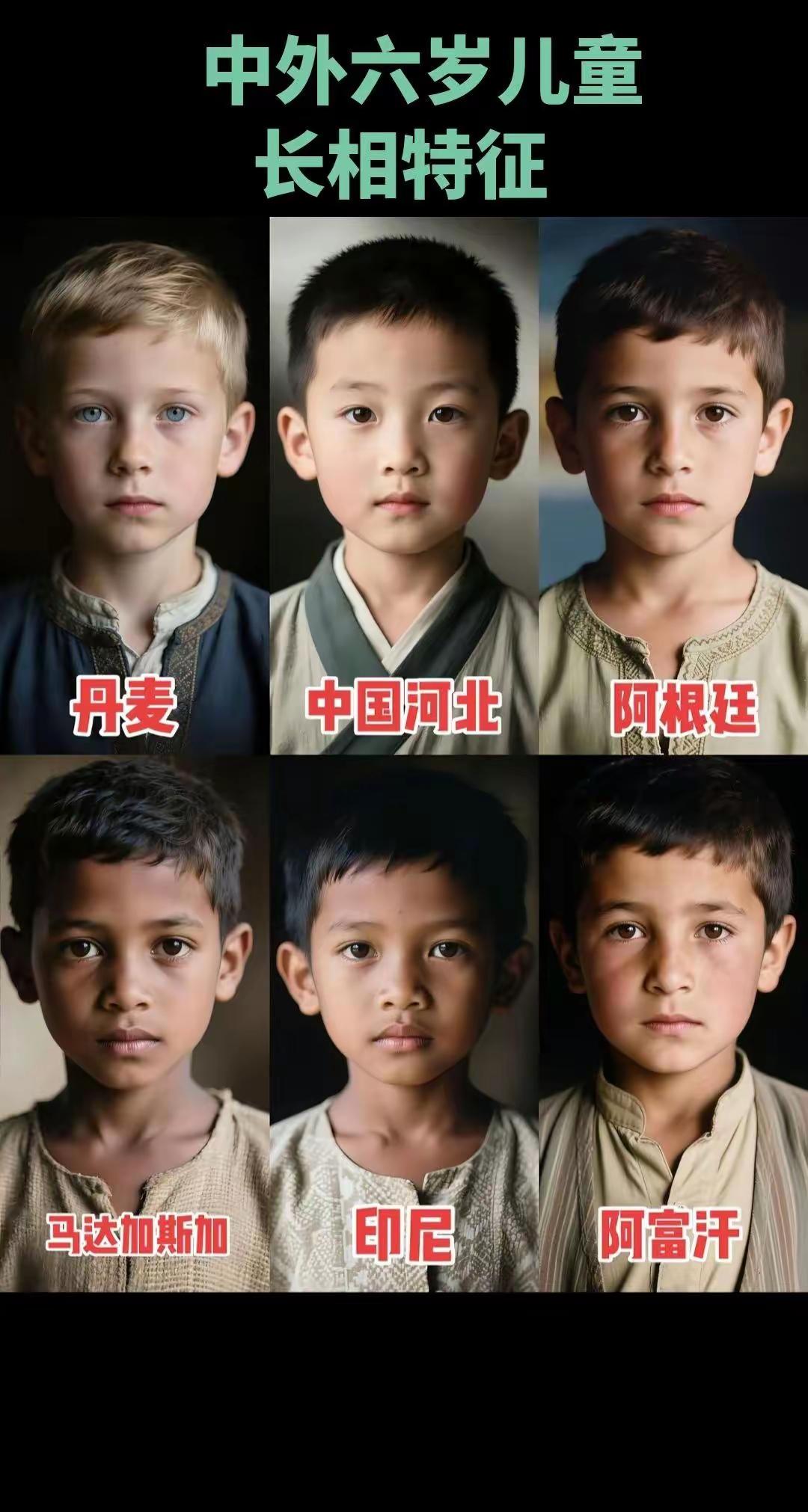 六岁儿童长相对比
