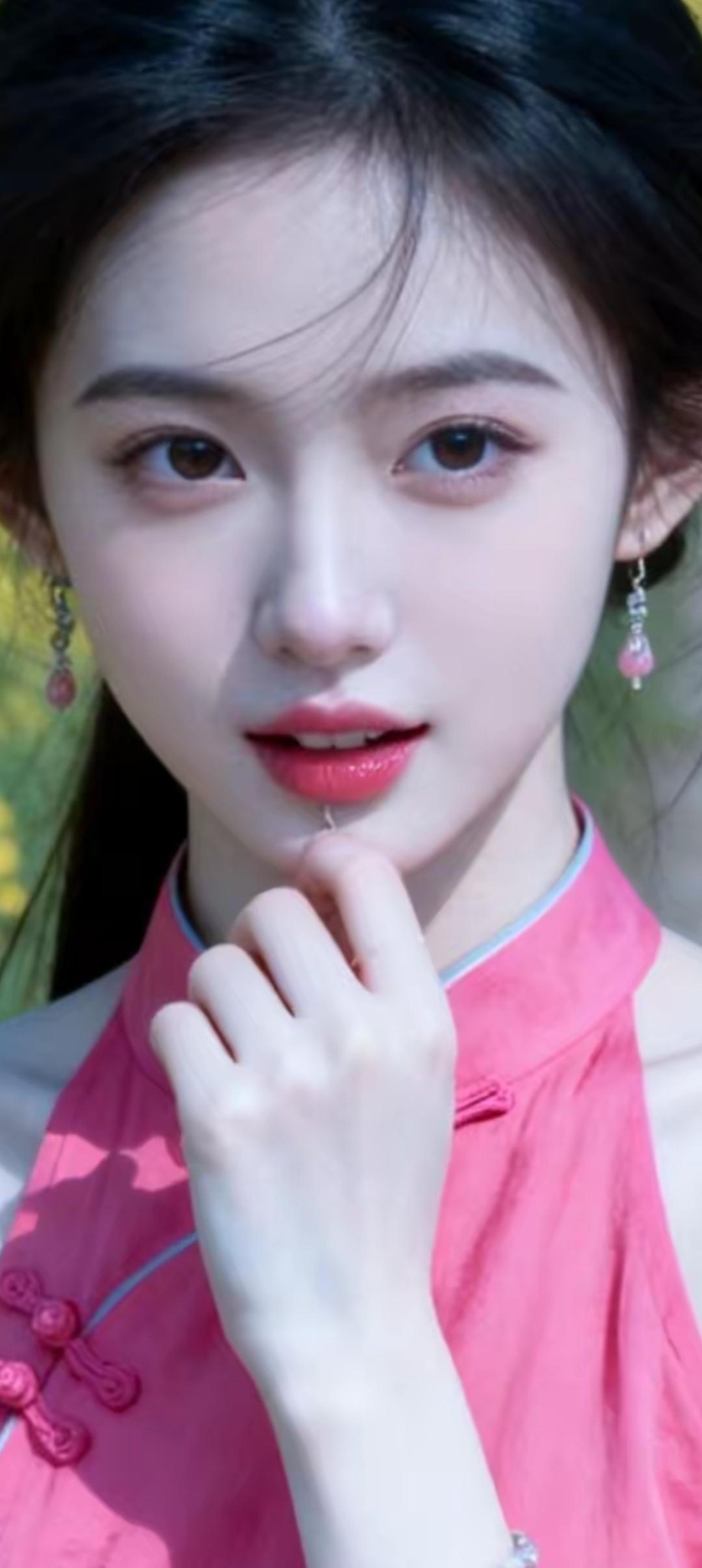 温柔甜美的粉色旗袍，少女心满满！💖✨