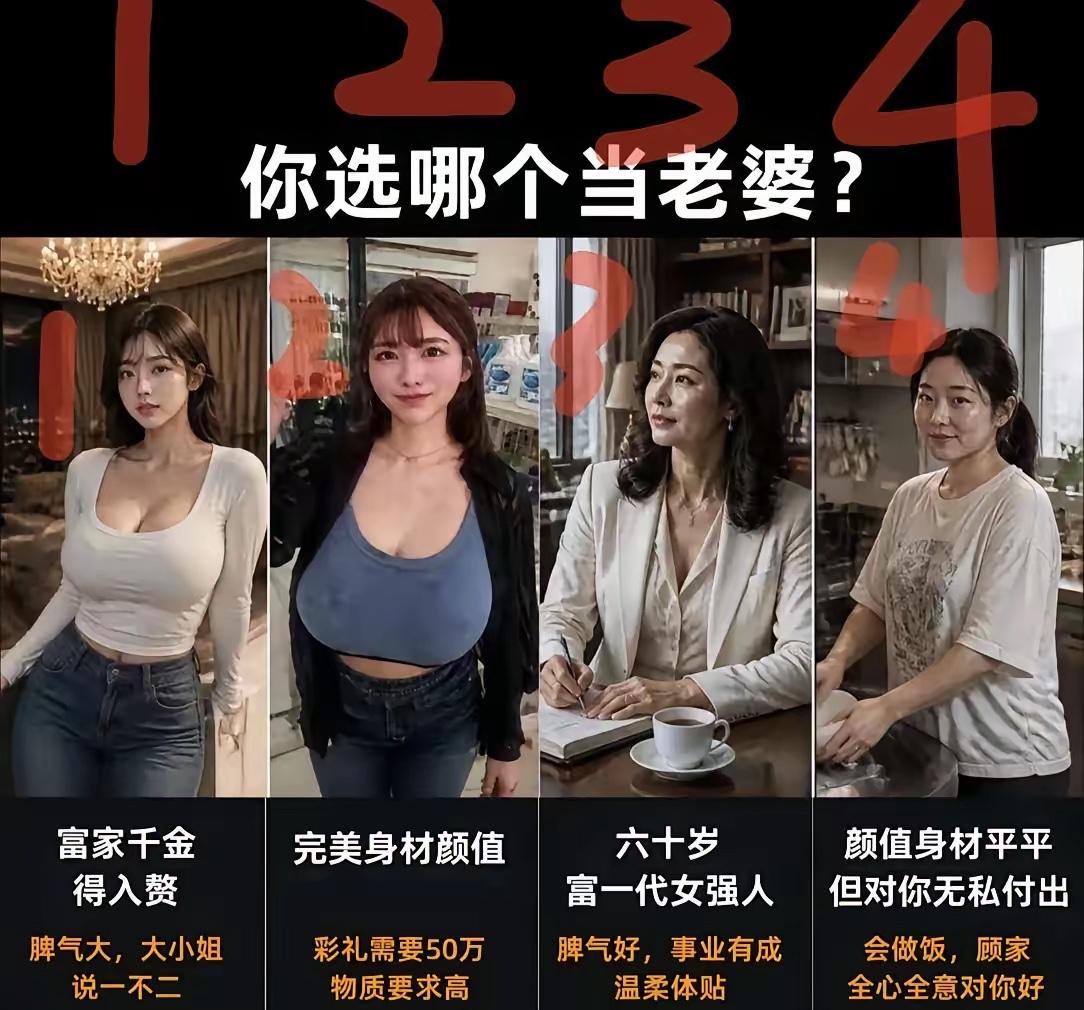 这四个
如果选一个的话
你会选哪一个？
我先来
1号！