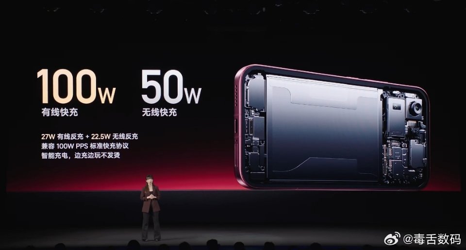 REDMI K100 Pro Max电池容量9070mAh，支持100W有线，5