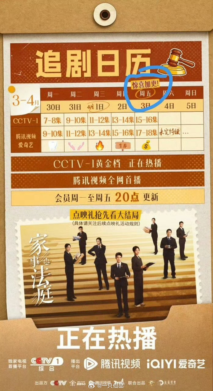 龚俊《家事法庭》央一播前广一直在新增，本周五更是惊喜加更，龚俊不愧是财神爷，太扛