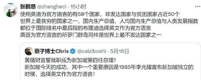 新加坡能成为发达国家是因为把英语列为官方语言？

宁肯承认殖民语言的“功劳”，也