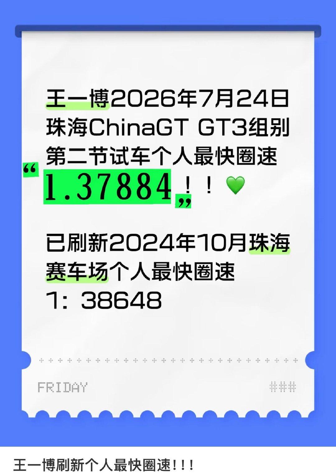 85号赛车手王一博用实力说话[加油]。7月24日CHINA GT 珠海站GT3/
