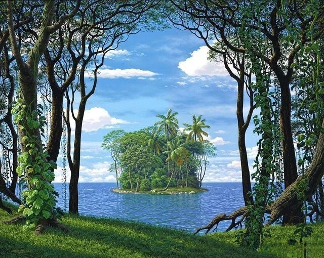 古巴艺术家达米安·冈萨雷斯绘画作品欣赏风景遇见艺术绘画 ​​​