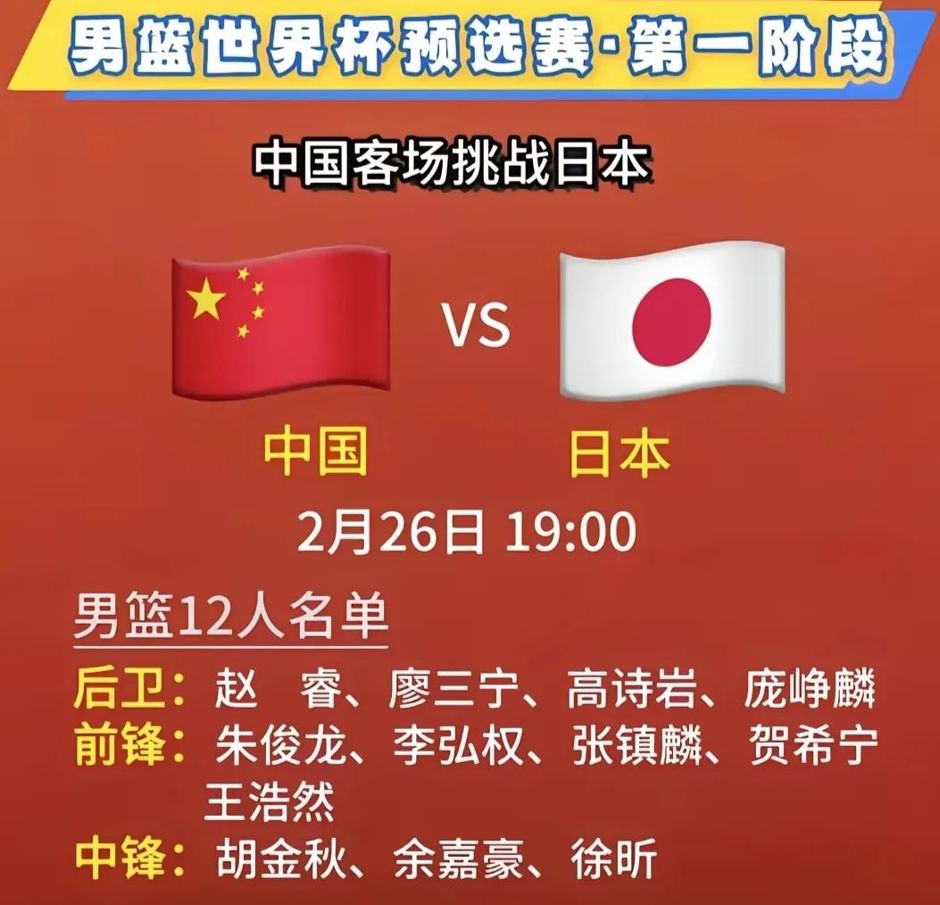 沸沸扬扬男篮最新十二名单？
后卫:赵睿，廖三宁，高诗岩，庞峥麟。
前锋:朱俊龙，