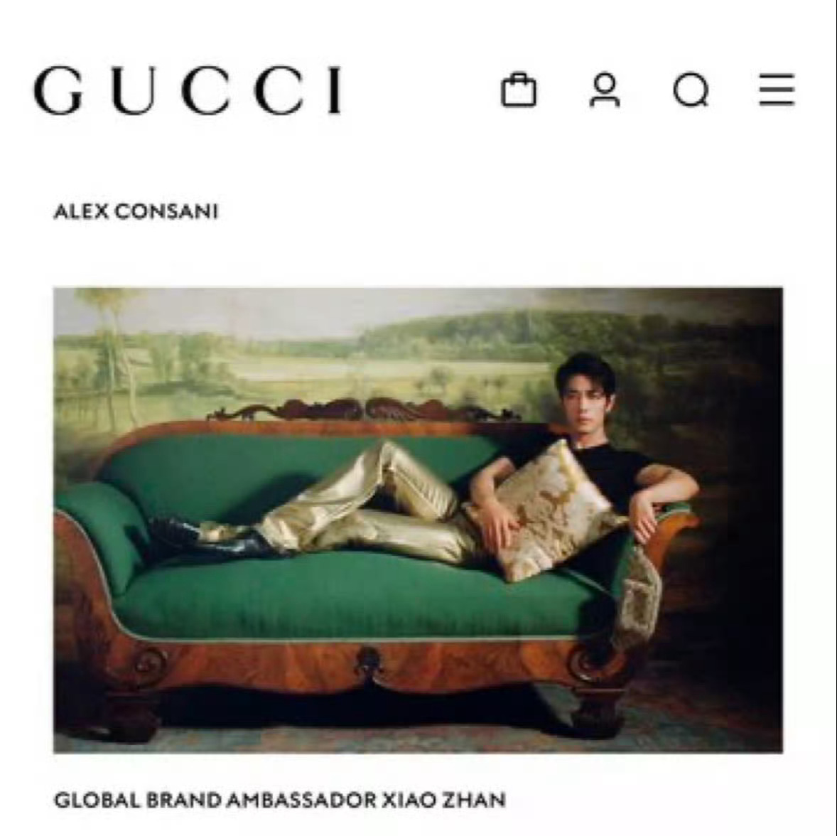 肖战占领Gucci官网和平台版头中 肖战gucci品牌代言人 gucciprim