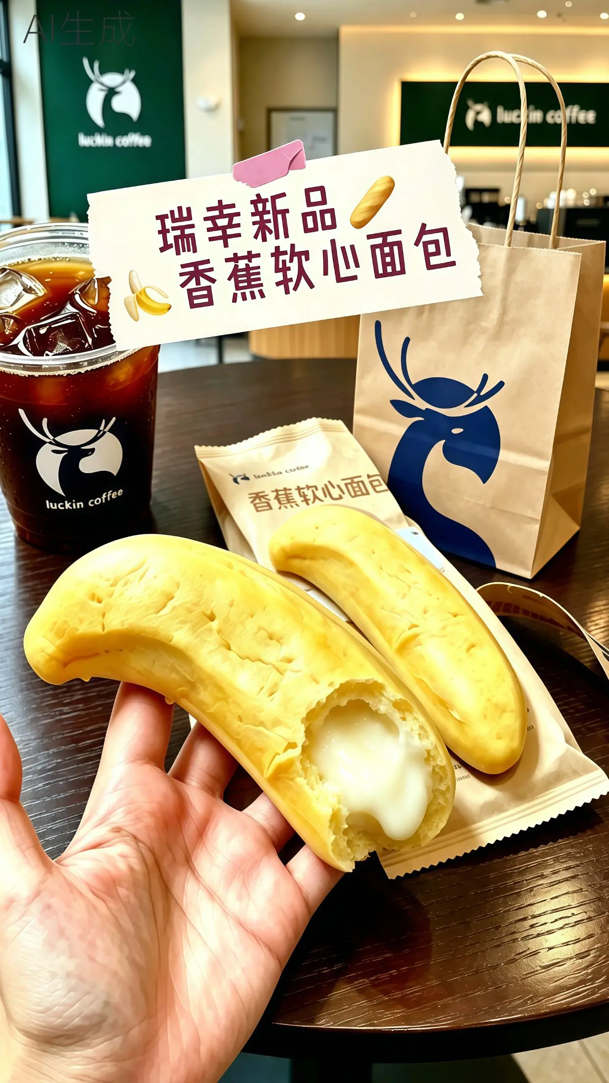 早餐面包推荐 美味面包 瑞幸香蕉软心面包