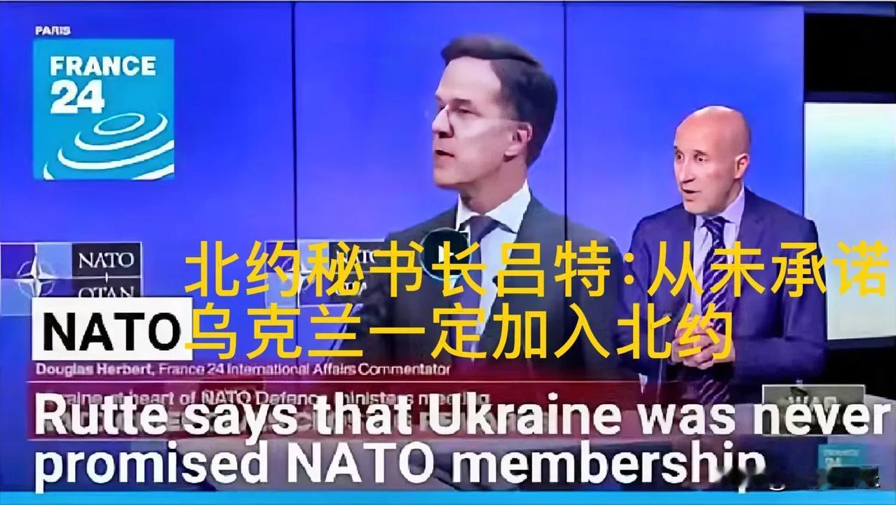 北约秘书长吕特： 从未承诺乌克兰一定加入北约（NATO），网友热议：那这几年在打