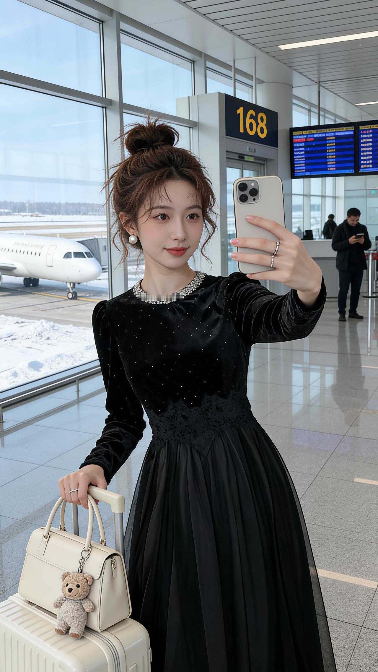 减龄气质 裙子搭配 穿搭 黑色连衣裙 连衣裙穿搭