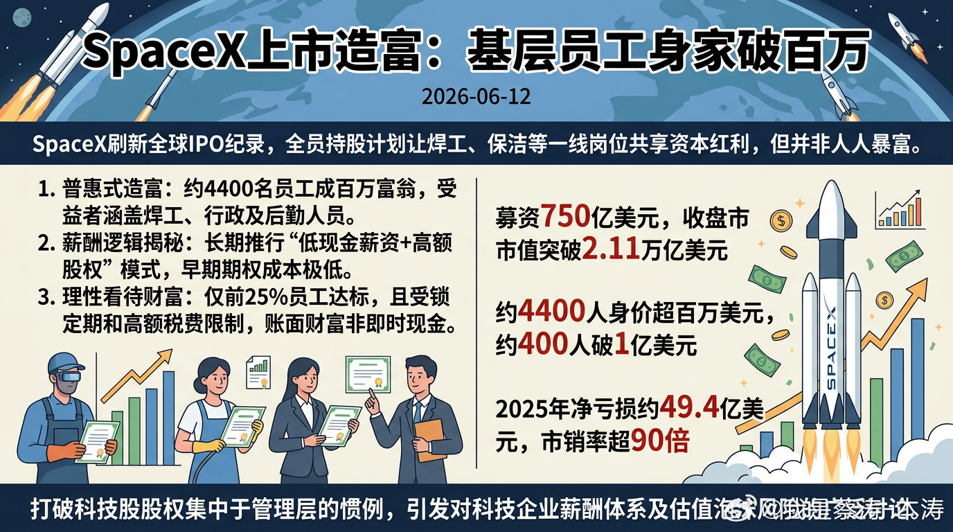 SpaceX焊工食堂阿姨都成百万富翁SpaceX造福太猛了…连食堂阿姨和保洁员都