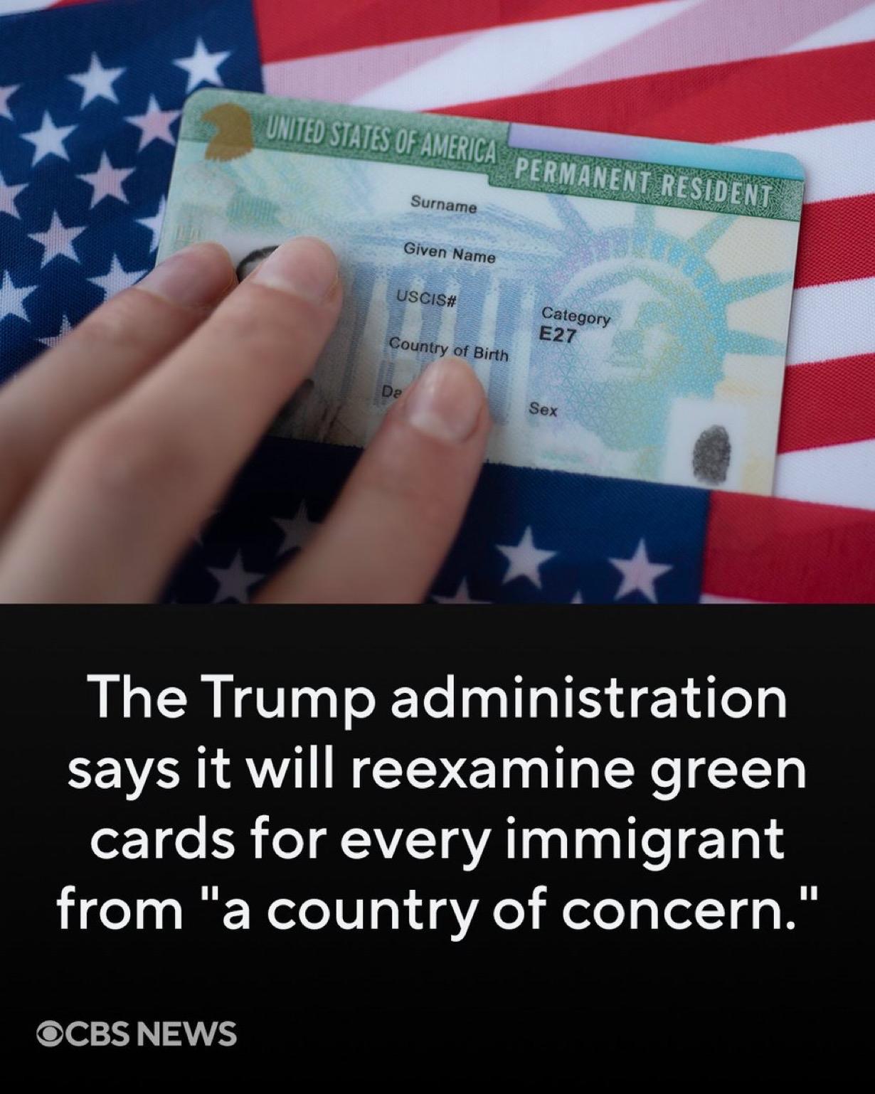 特朗普政府周四表示，在华盛顿特区两名国民警卫队成员遭枪击后，将对所有来自“受关注