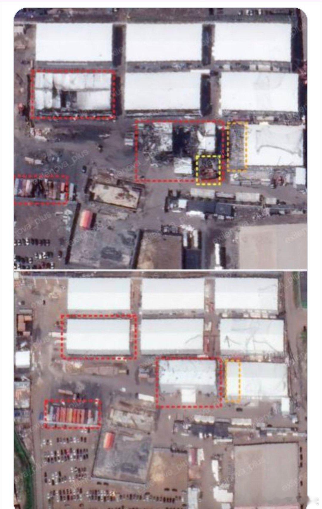 卫星图像，俄境内塔甘罗格的Atlant Aero无人机工厂遭受海王星导弹打击后的
