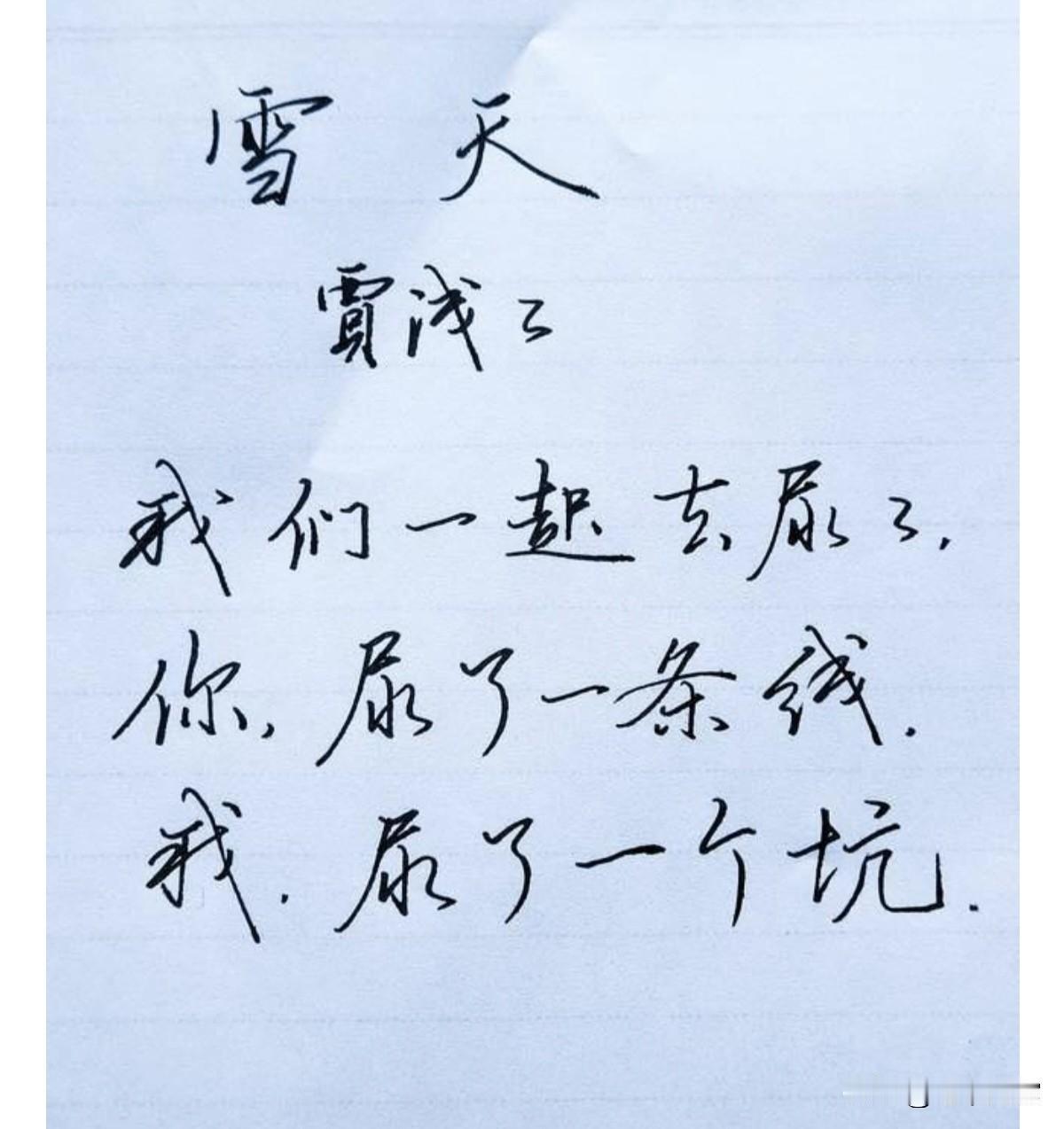 贾浅浅的日记，字写的很秀美