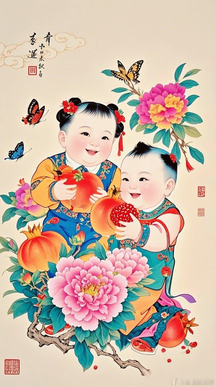 童子童女富贵图保你家庭兴旺，子女平安，富贵吉祥！ ！！！ 