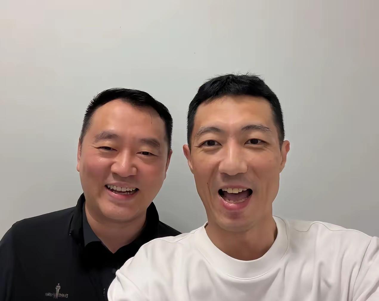 孔令辉有些发福了，第一眼都没有认出来是他。印象当中的他还很年轻，还是那个奥运会上