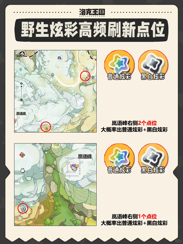 洛克王国野生炫彩最新高频刷新点位