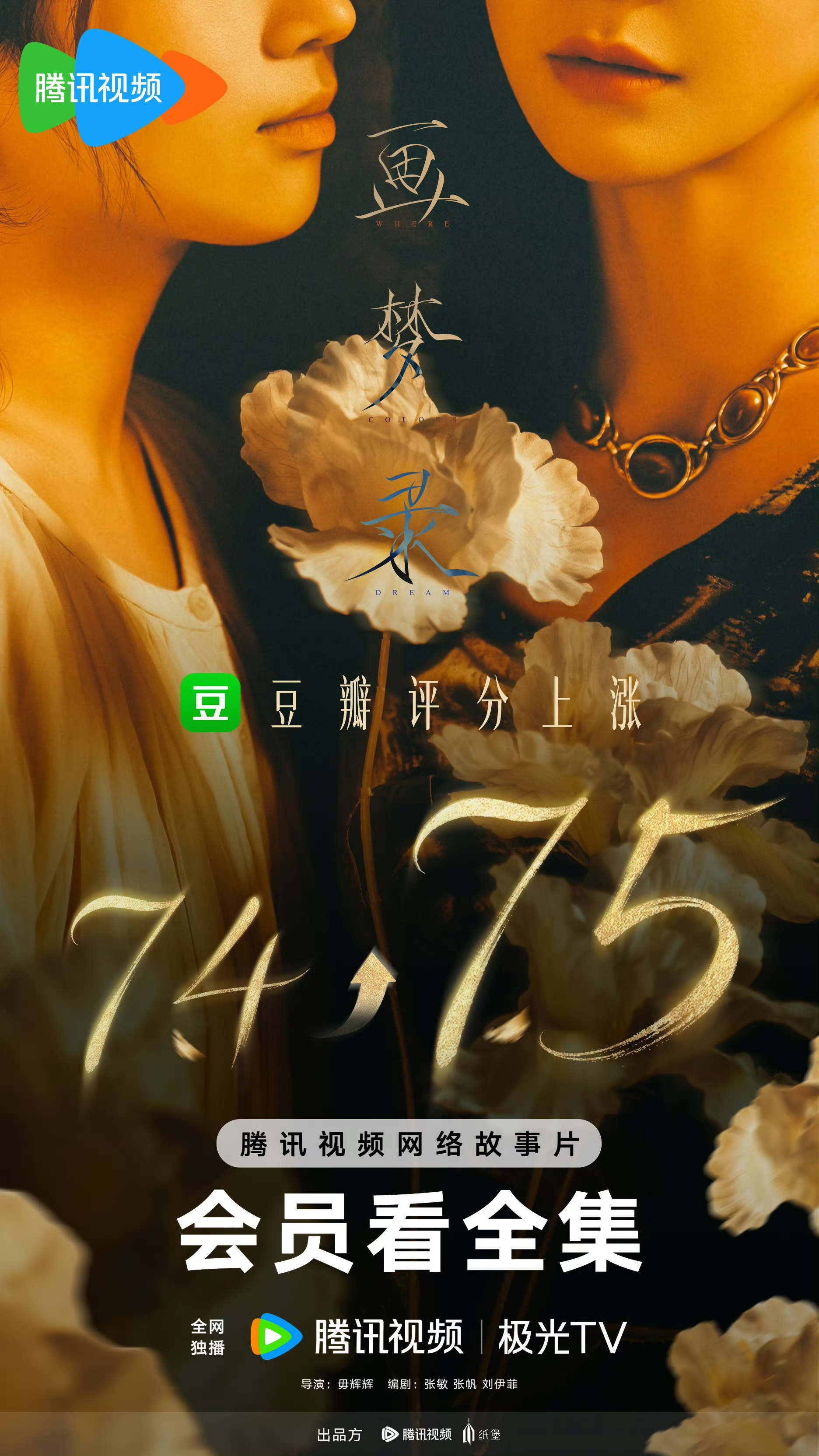 网络故事片《画梦录》豆瓣评分已涨至7.5分，这部双女主民国悬疑剧从7月开播至今口