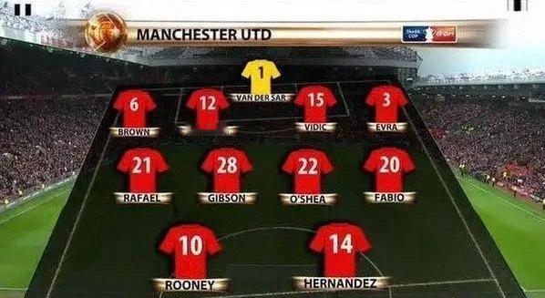 2011赛季英超联赛，弗格森排出7后卫阵容力克阿森纳，巴西双胞胎两兄弟满场飞奔，