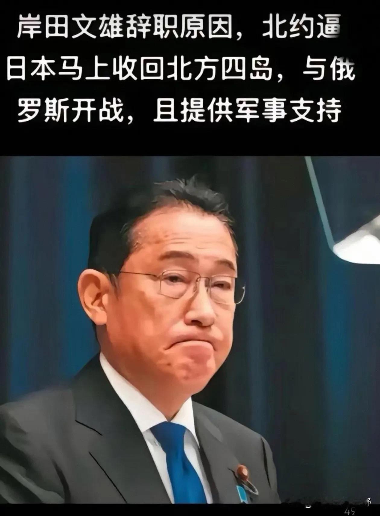 北约强迫日本和俄罗斯开战，以战争的方式收回北方四岛。但是岸田文雄害怕啊，害怕俄罗