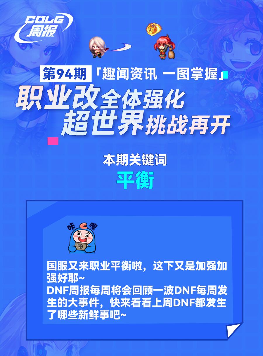 COLG周报：职业改全体强化，超世界挑战再开