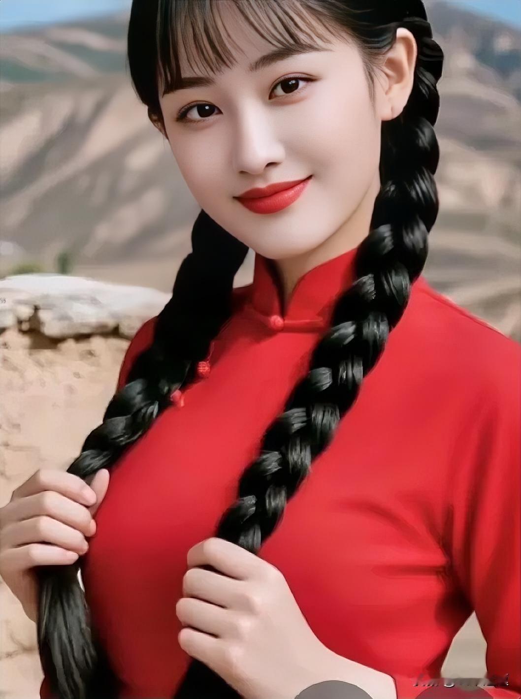 美丽的红衣女子