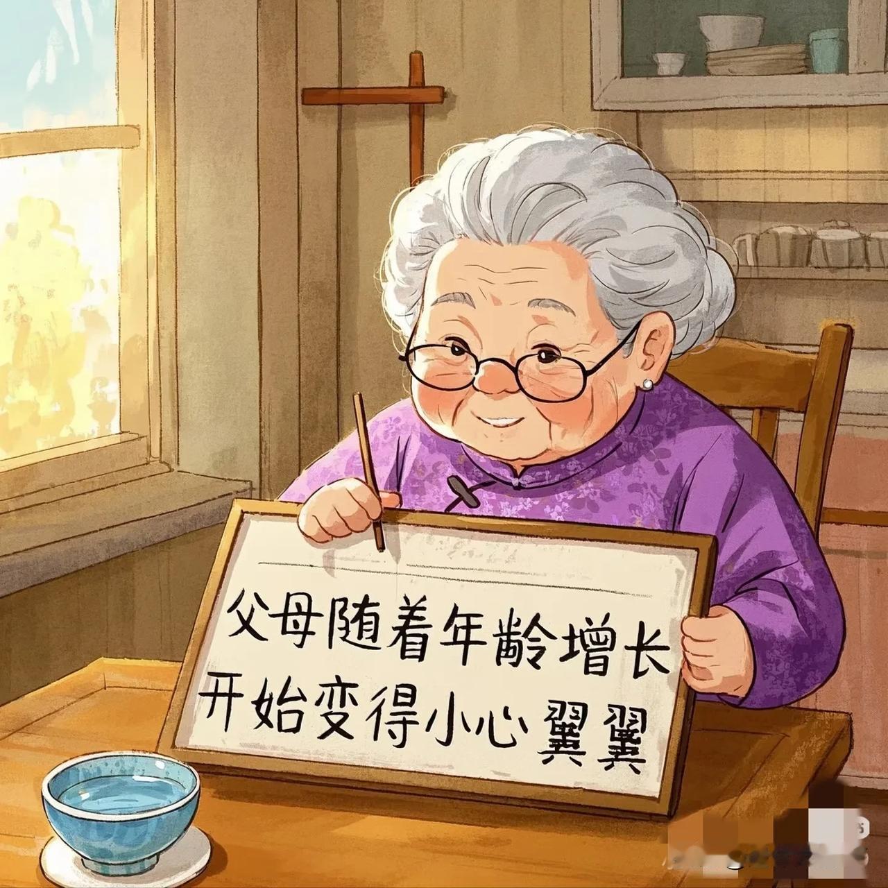 小时候不敢跟父母大声说话，因为怕父母伤心；长大了要给父母养老，因为这是我们的责任