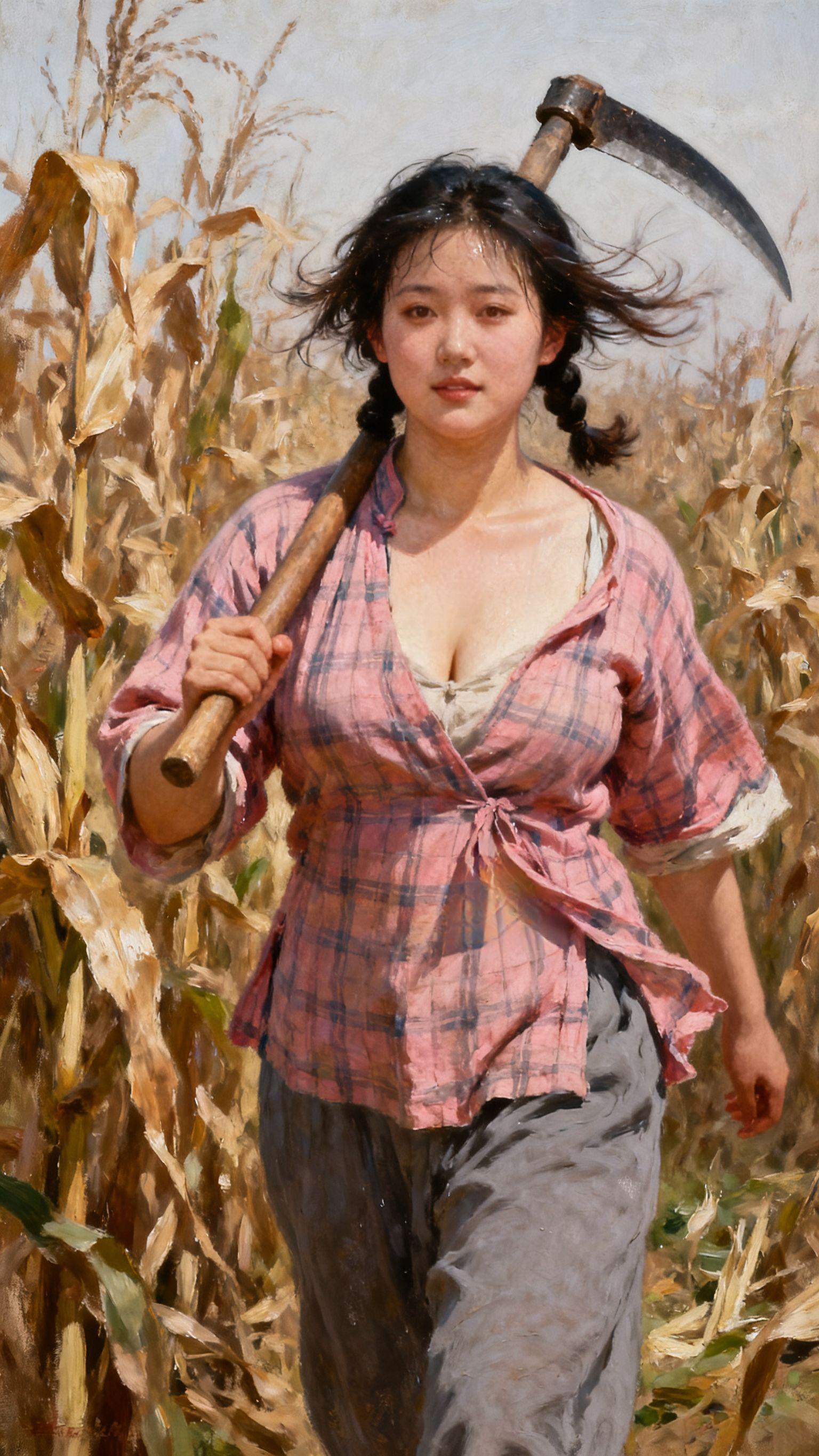 油画艺术 人与自然