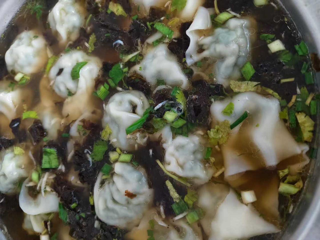 挖了一点荠荠菜，美味饺子出来了