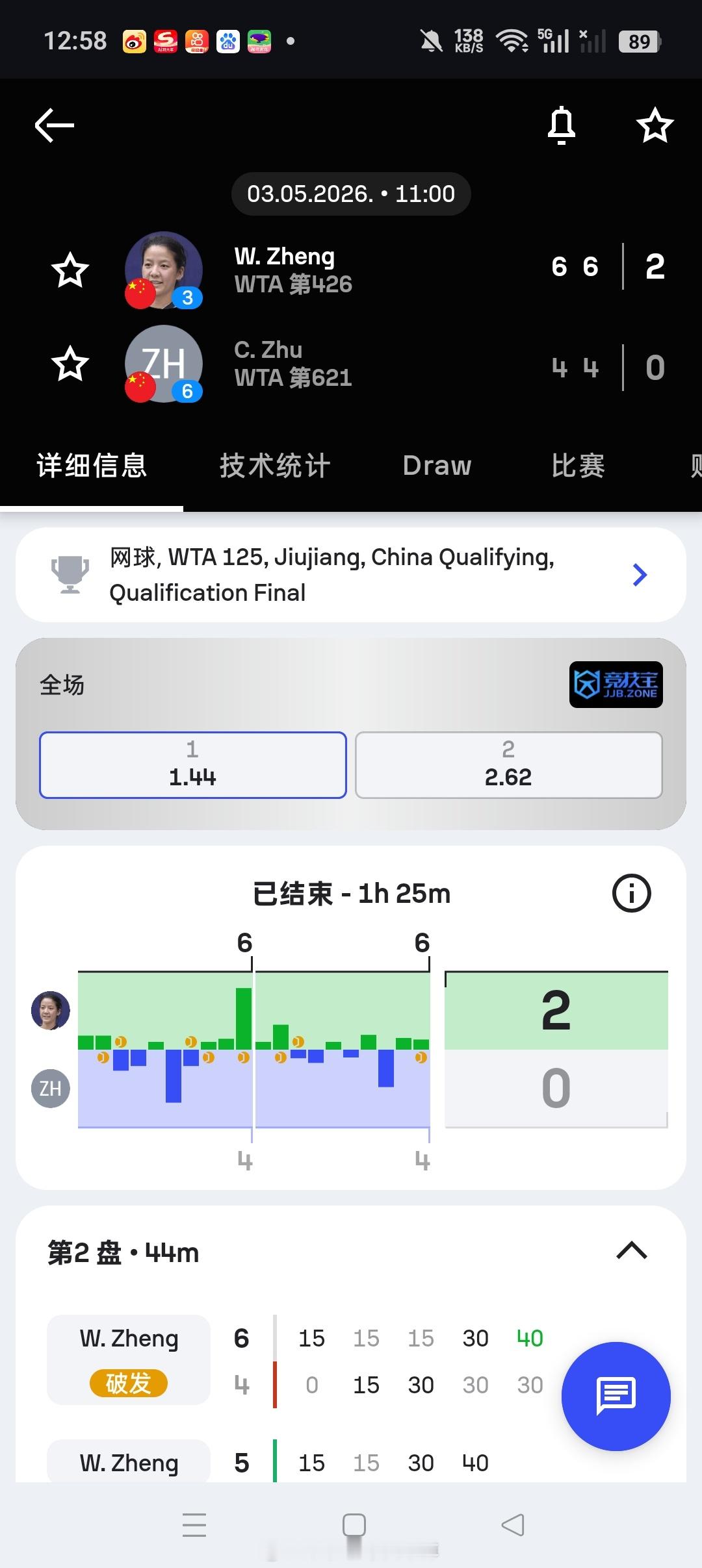 小花小草资讯小花小草资讯 【🇨🇳九江WTA125】女单资格赛第一轮🇨🇳郑
