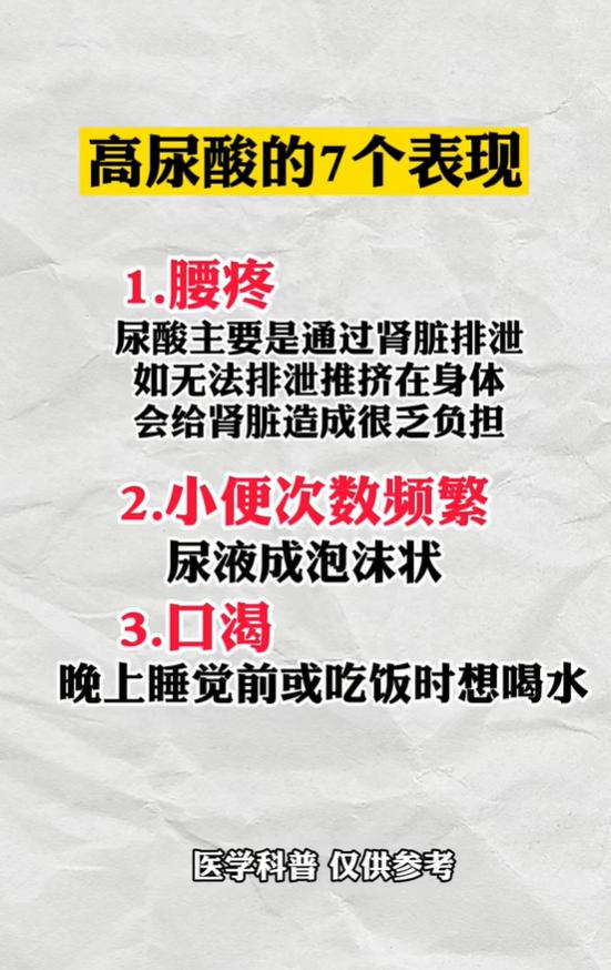 高尿酸七大典型信号，腰痛关节肿对照自查