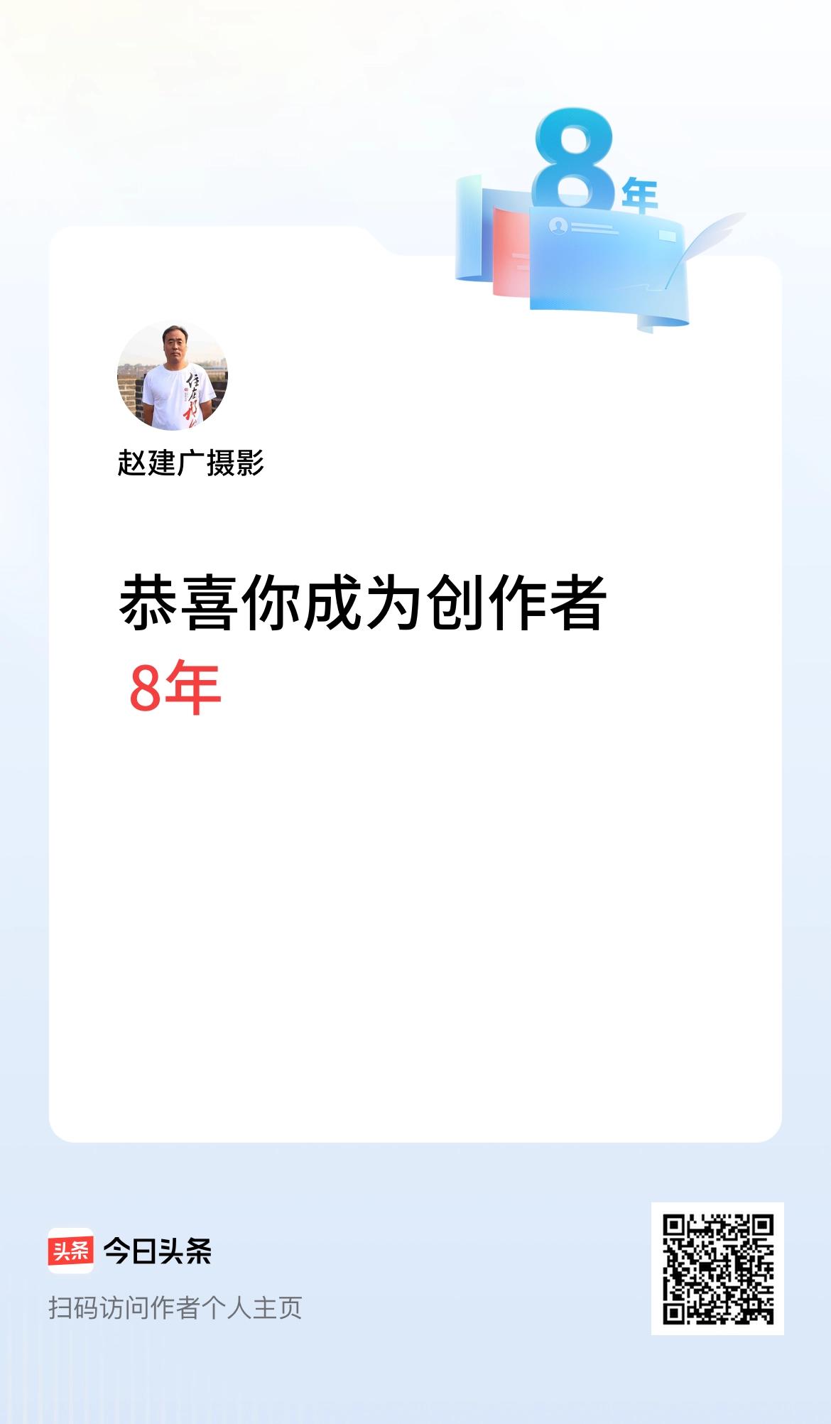 今天是我在头条成为创作者的第8年！