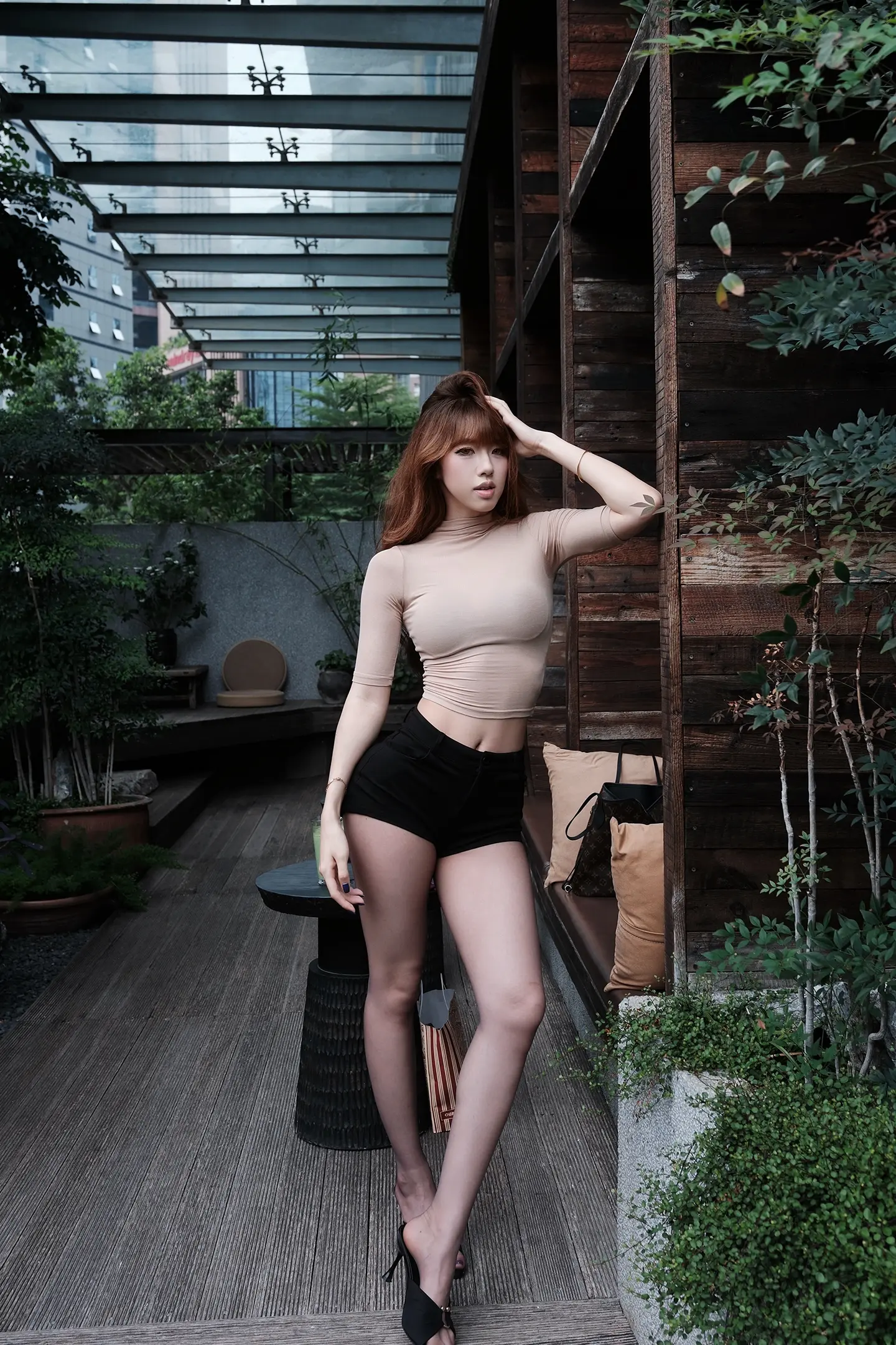 韩系御姐 姐感拍照 黑调ootd