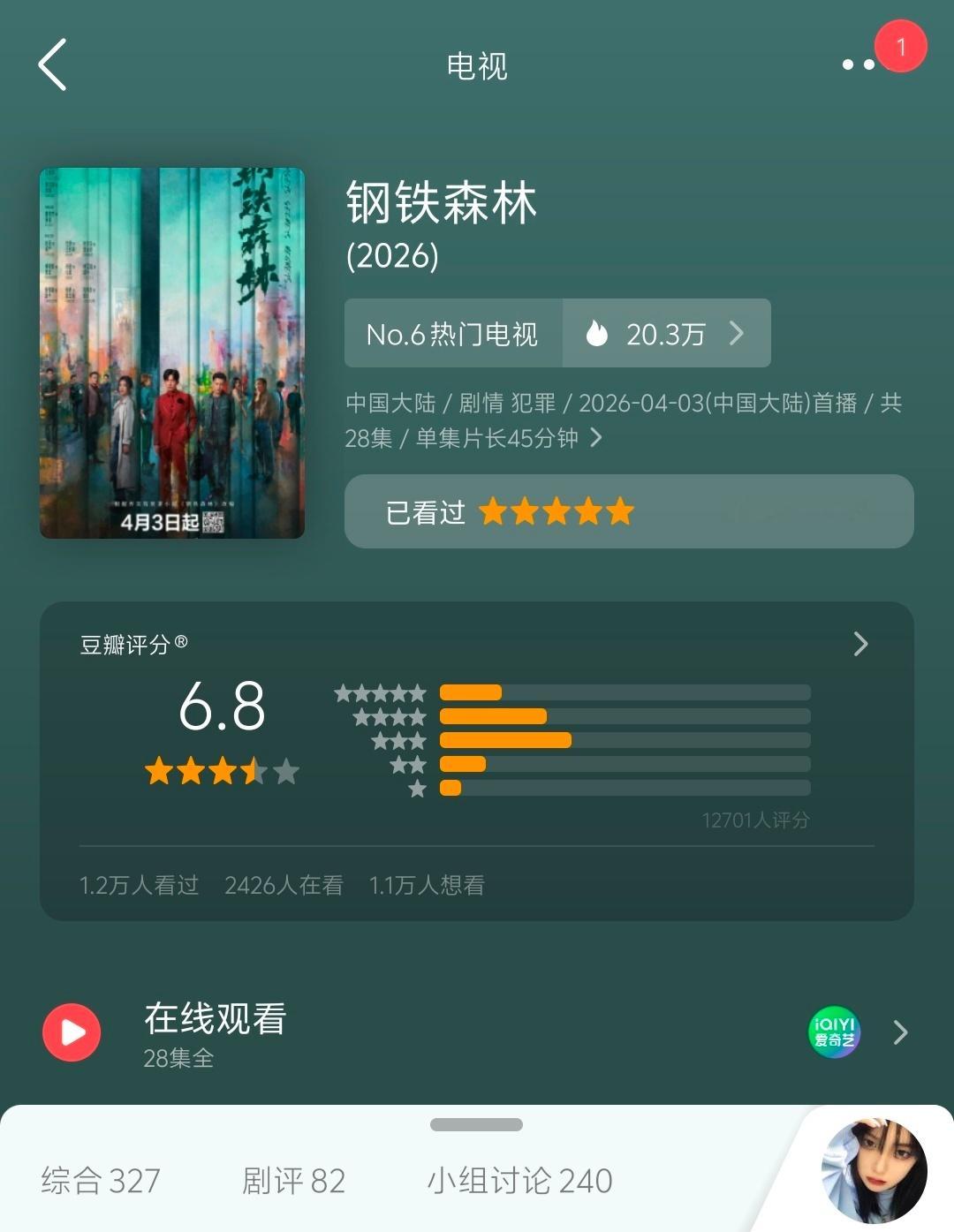 钢铁森林应该7.0➕才对 