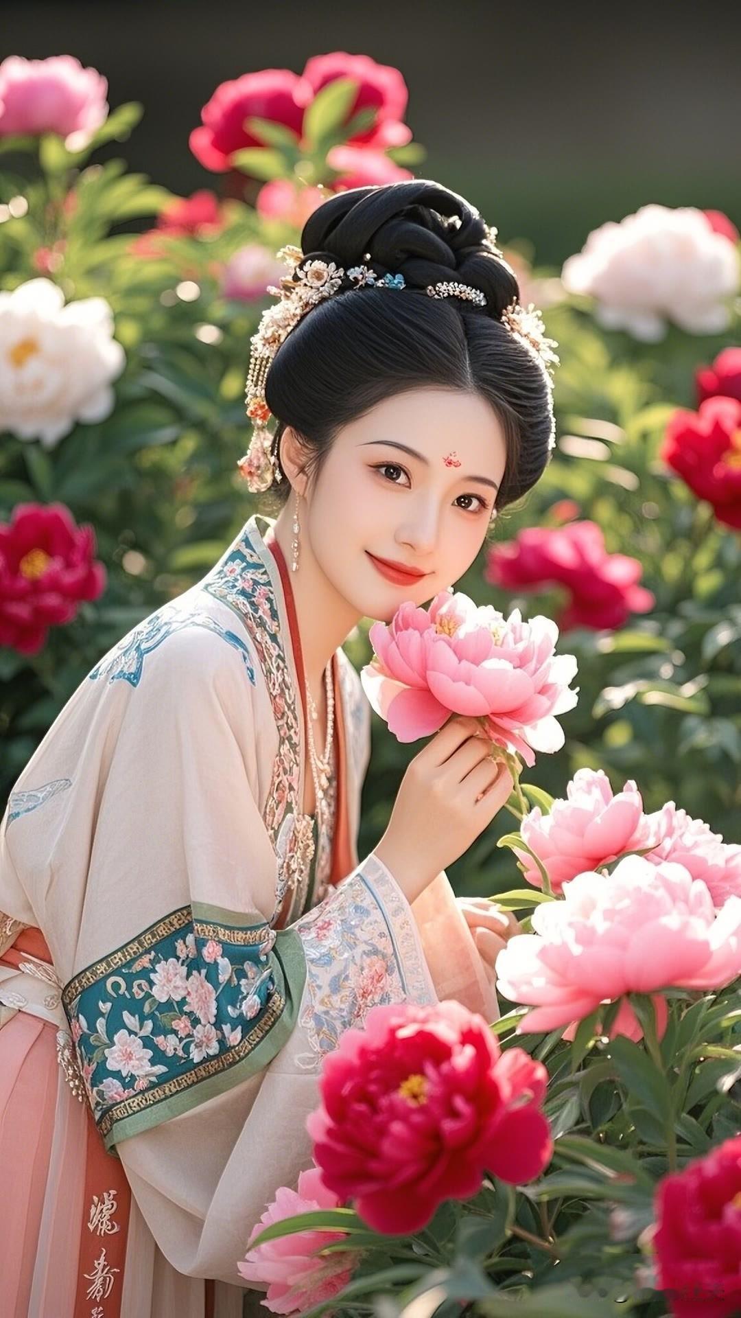 长发及腰随风轻摆，宛若仙子步凌霄。美女人像群