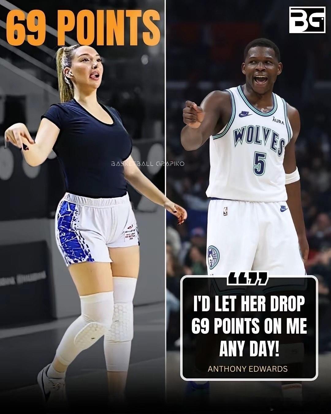 爱德华兹的审美原来和哈登一样！狼王爱德华兹最近盯上了土耳其性感女篮运动员!土耳其